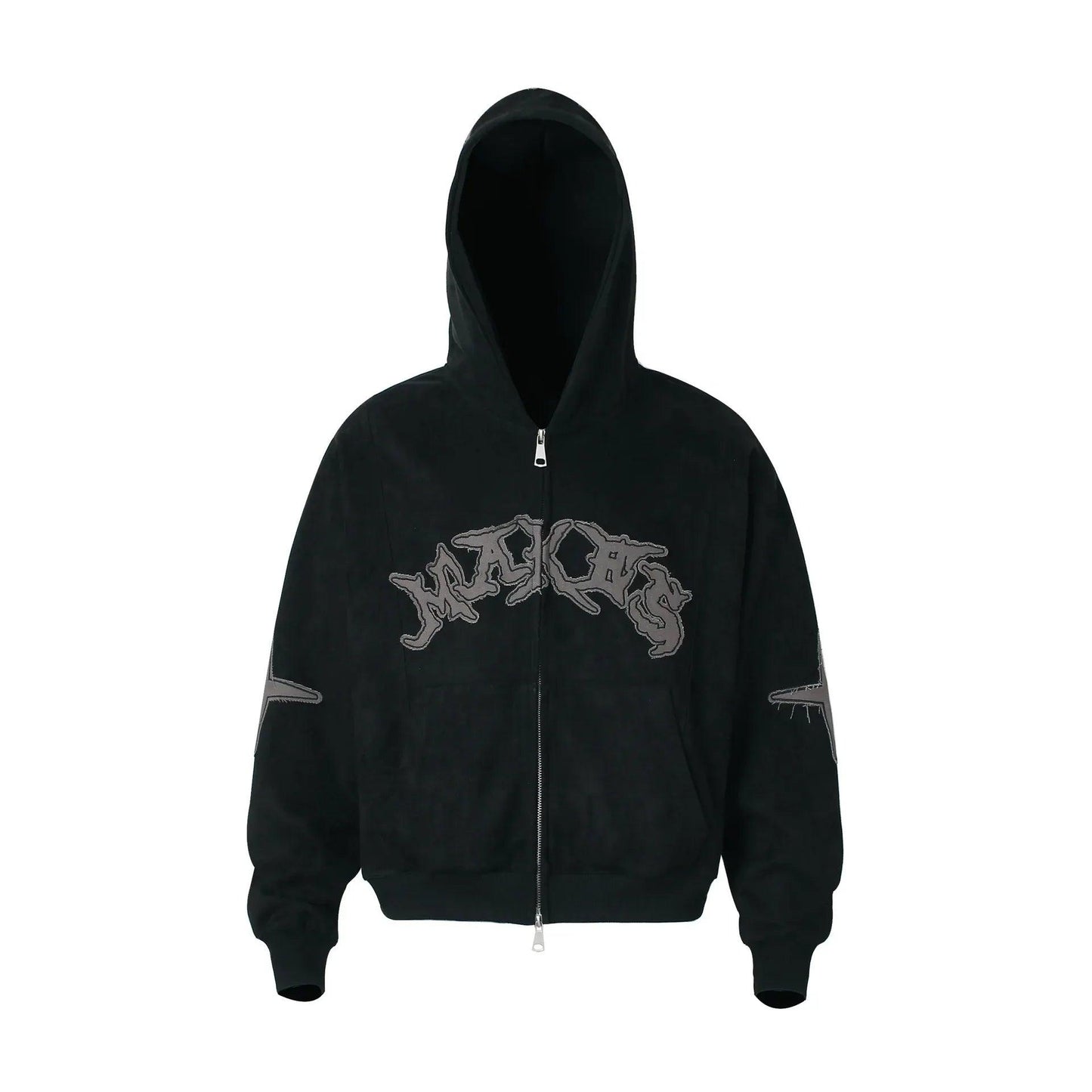 Suede cross patch hoodie for men and women | MuddyStock Originals Black