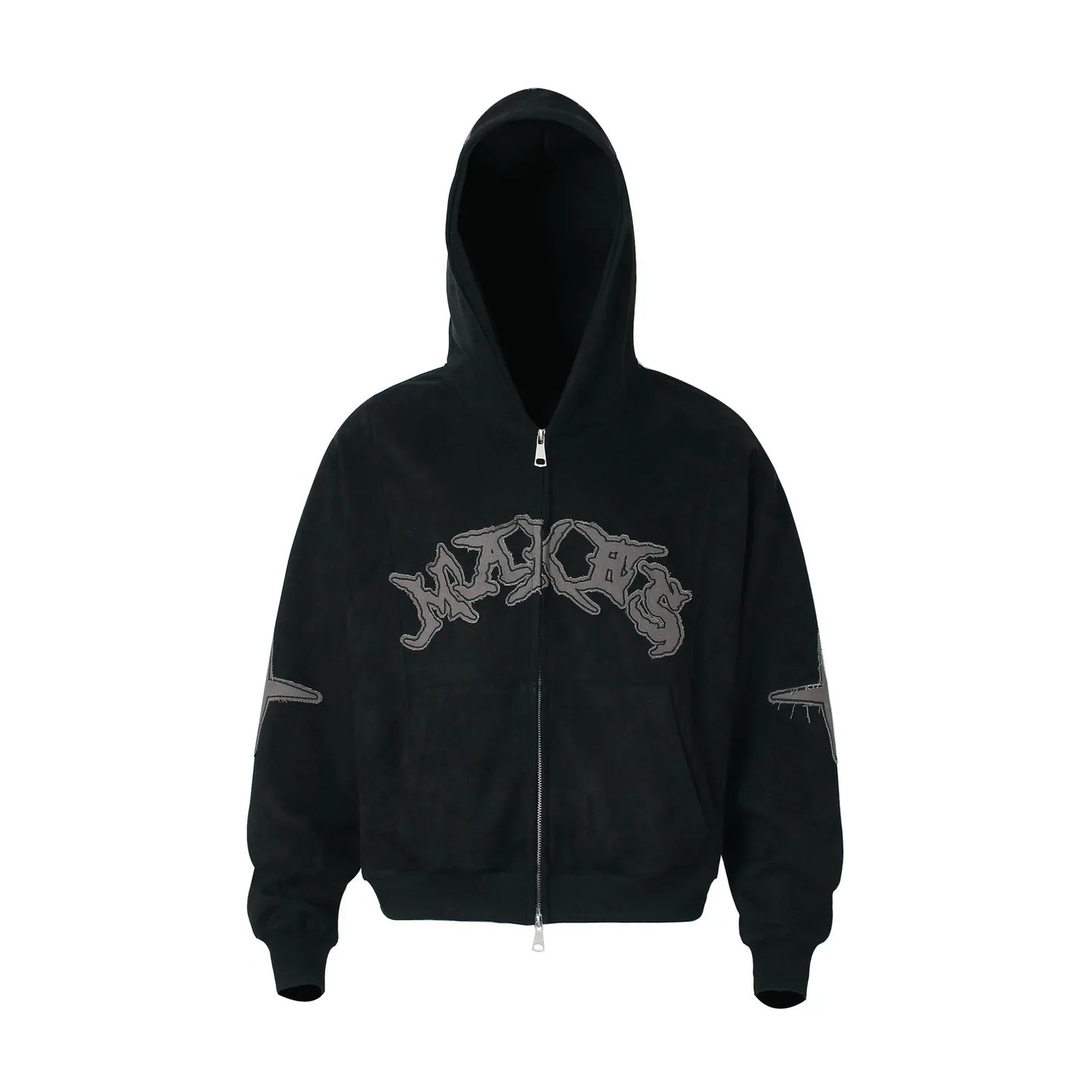Suede cross patch hoodie for men and women | MuddyStock Originals Black MuddyStock