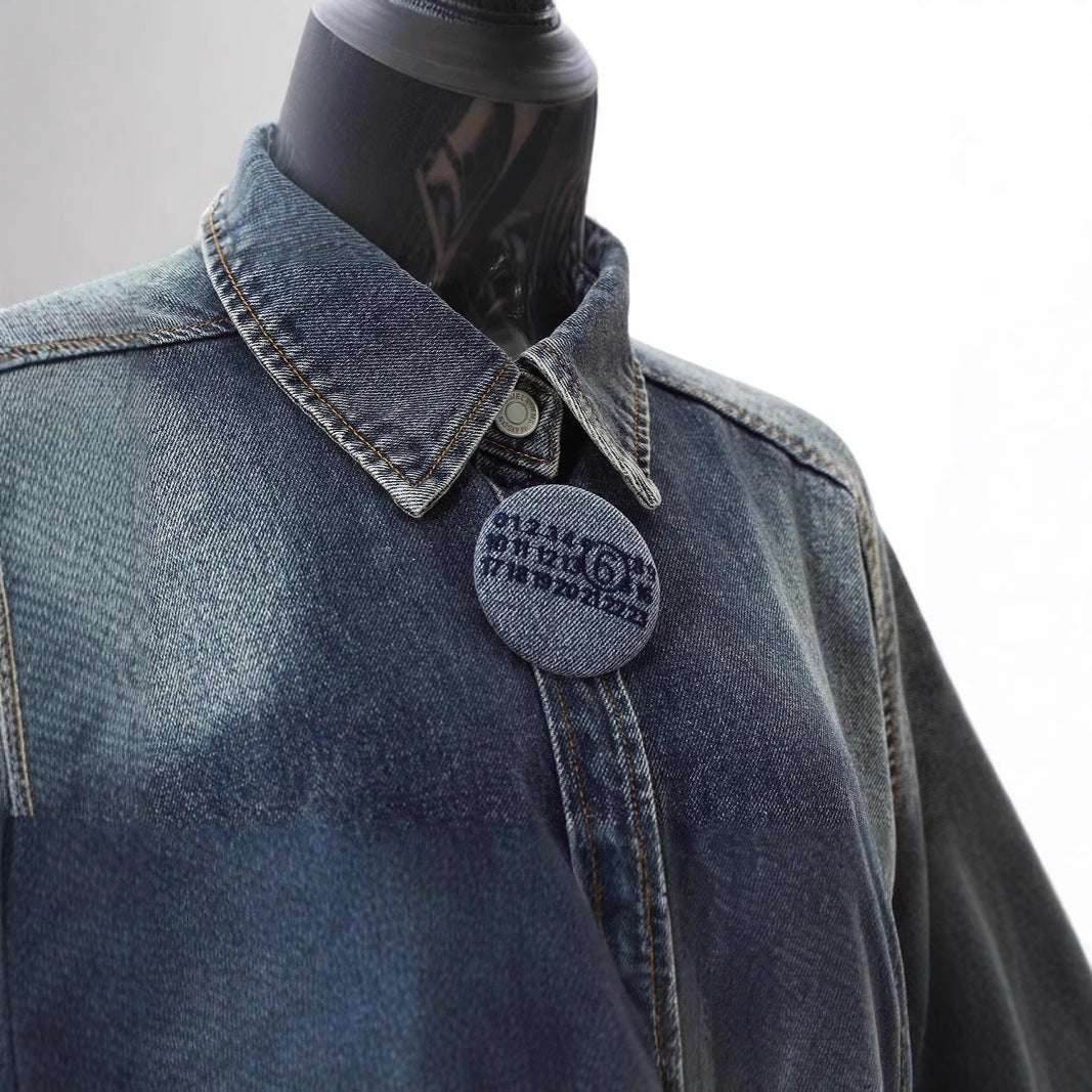 Designer's Large Denim Drop Shoulders Women Shirt | MuddyStock Originals MuddyStock