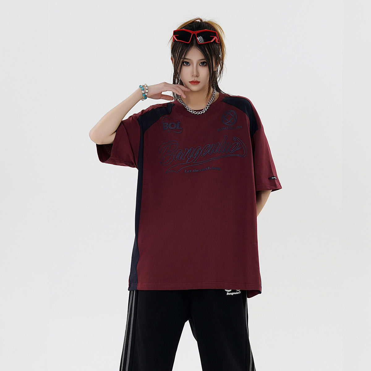 Short sleeved motorcycle style loose hip hop sports T-shirt for men and women | MuddyStock Originals MuddyStock