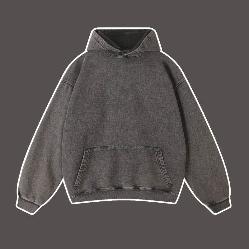 Vintage distressed washed pullover hoodie loose fitting unisex | MuddyStock Originals dark gray MuddyStock
