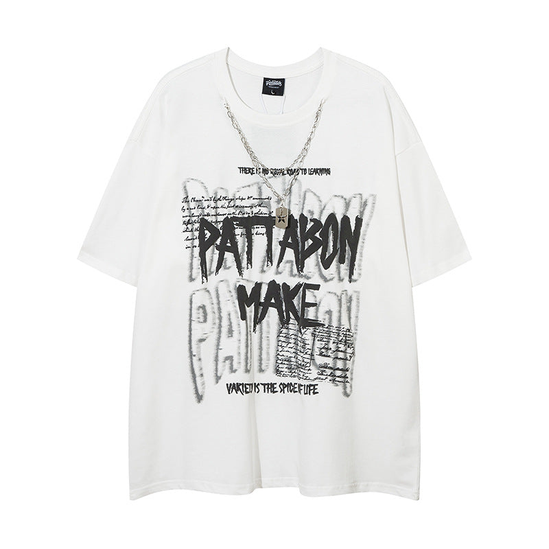 Streetwear Bubble Letter Print Short Sleeve T-Shirt for Women | MuddyStock Originals MuddyStock