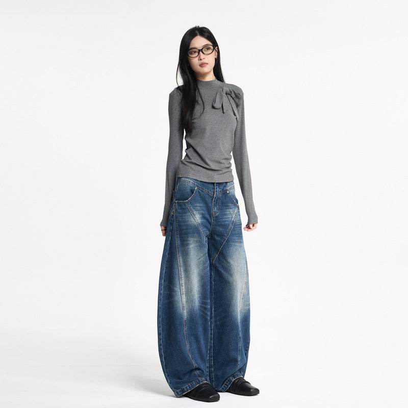 Women's Loose Casual Wide-Leg Pants | MuddyStock Originals Blue MuddyStock