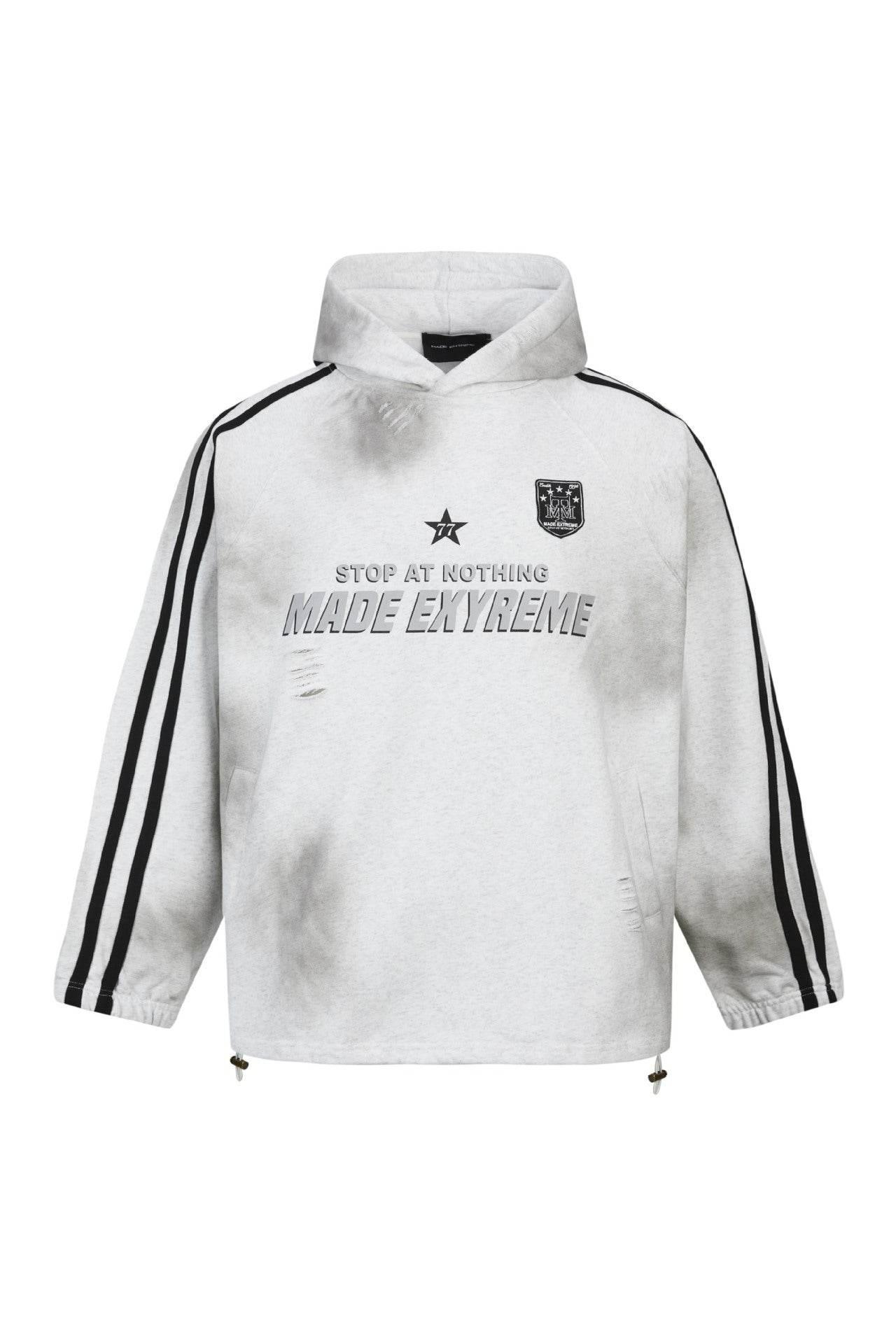 Vintage Washed Hooded Sweatshirt Jacket for Men and Women | MuddyStock Originals Flower Grey