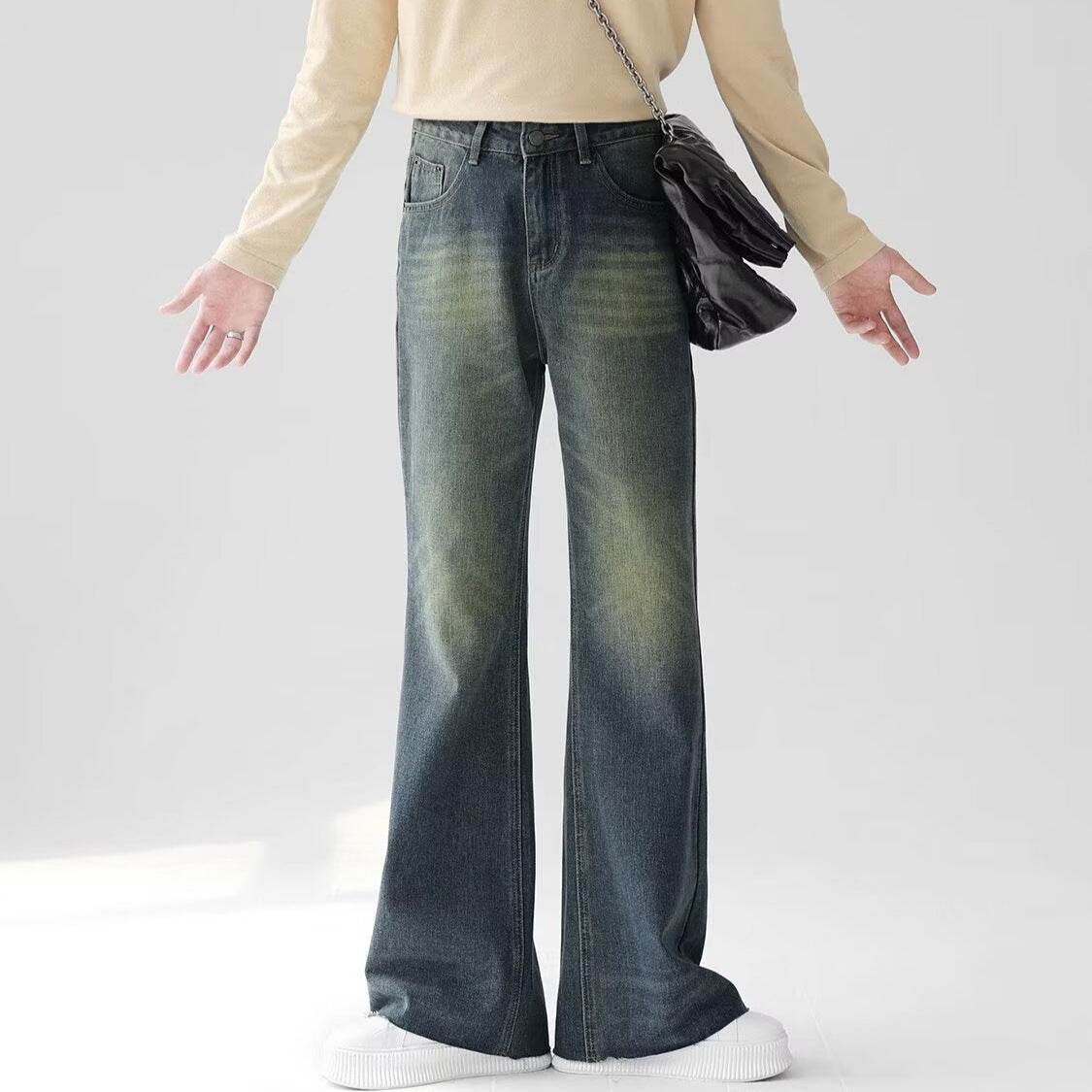 Vintage washed distressed flared jeans for men | MuddyStock Originals MuddyStock