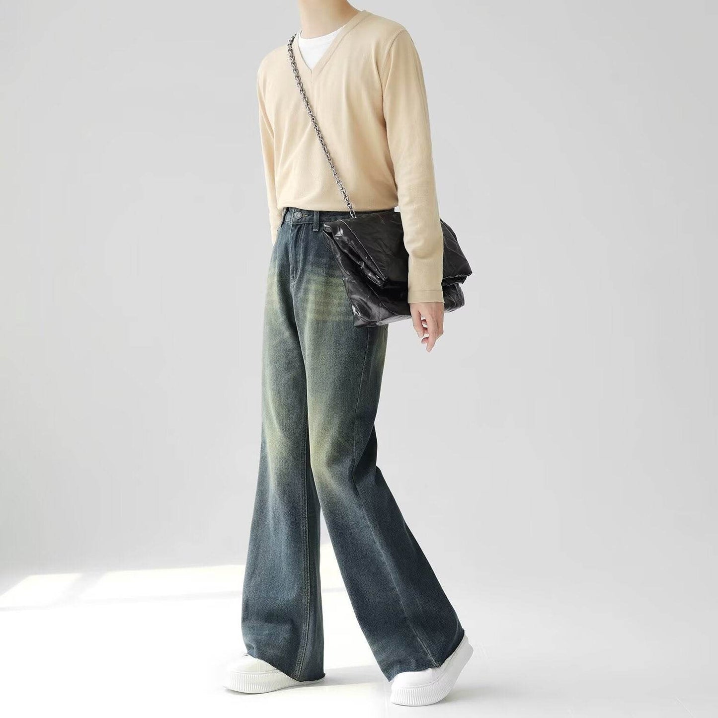 Vintage washed distressed flared jeans for men | MuddyStock Originals MuddyStock