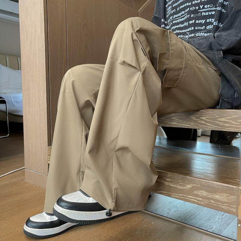 Loose Hong Kong Style Ins Straight Casual Pants Coffee MuddyStock