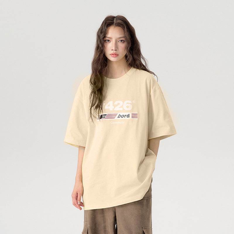 Classic Loose Casual Letter Flag Short Sleeve For Men And Women MuddyStock