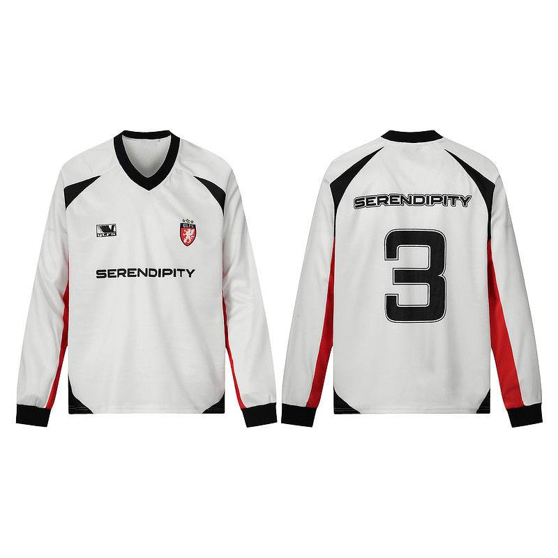 American Retro Stitching Long Sleeve T-shirt For Men MuddyStock