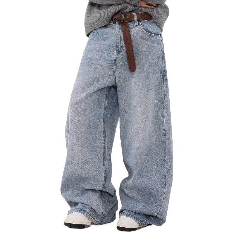 Retro Washed Distressed Straight Jeans For Men MuddyStock
