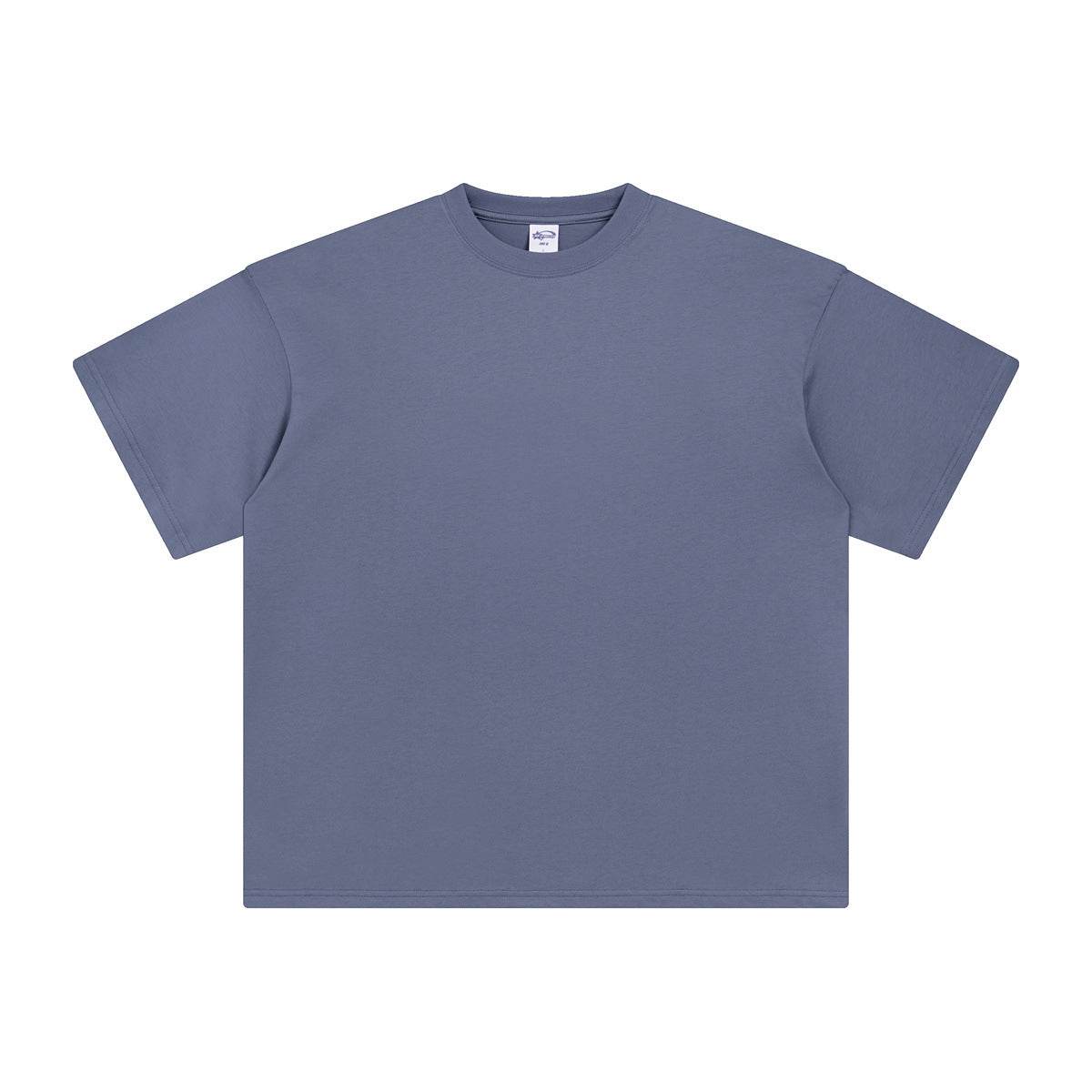 Short Sleeve Blank Solid Color T-shirt for both men and women Gray And Blue MuddyStock