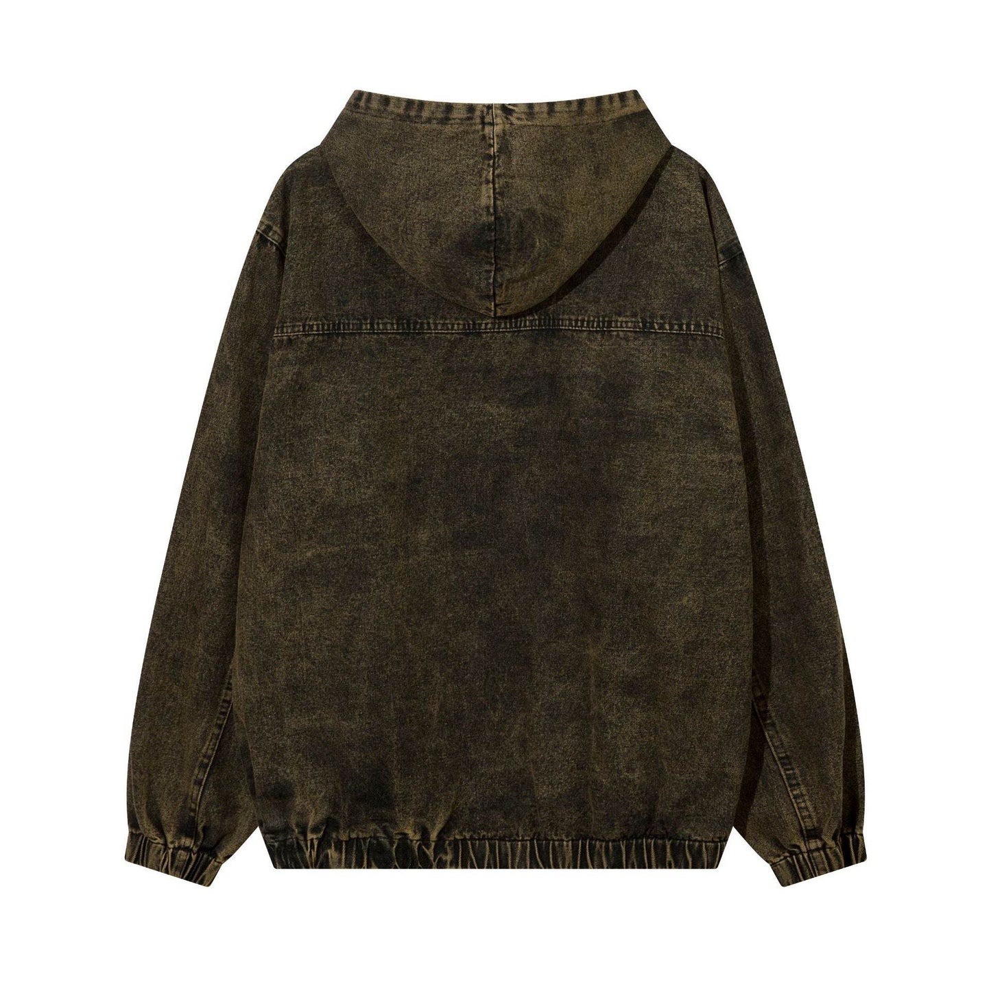 Retro Washed Distressed Hooded Sweater For Men MuddyStock