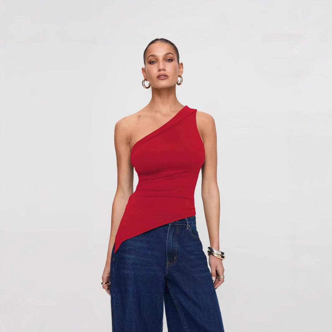 Women's Irregular Slit Design Top MuddyStock