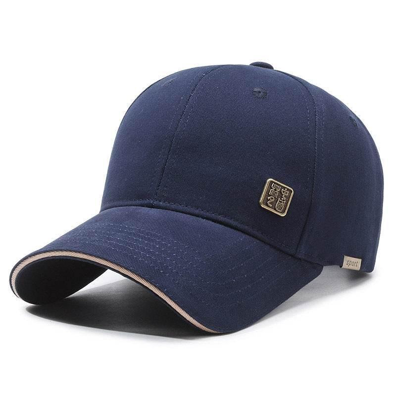 Hat Men's Outdoor Baseball Cap Sun Protection Navy Blue Adjustable
