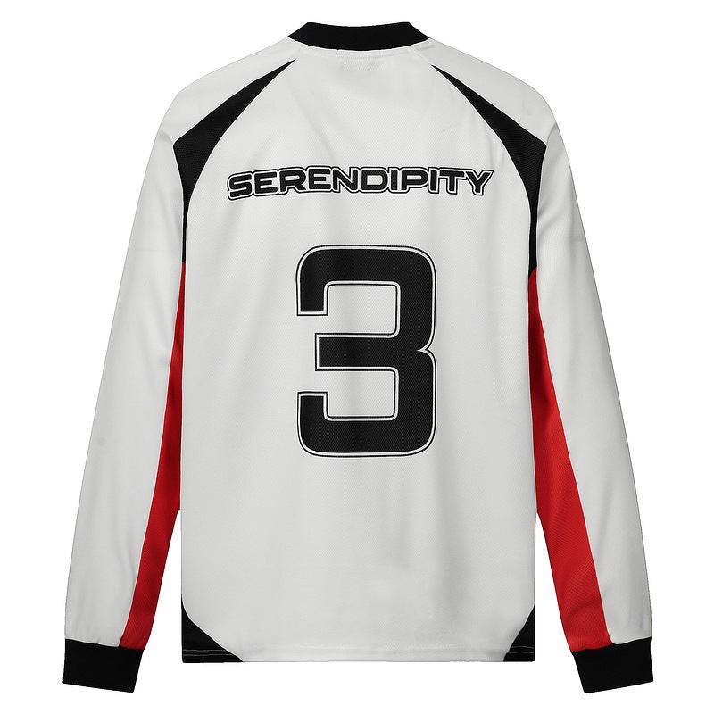 American Retro Stitching Long Sleeve T-shirt For Men MuddyStock