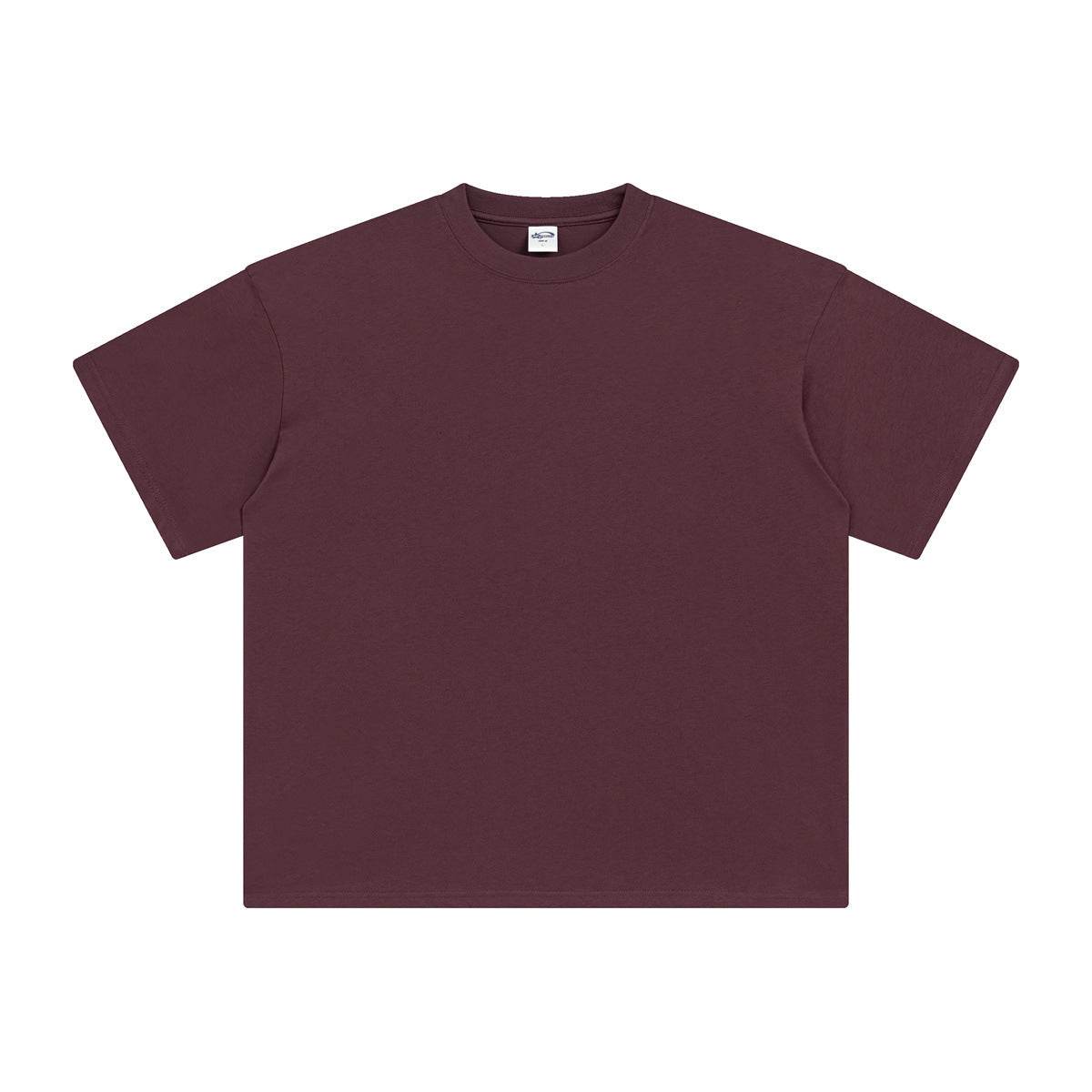 Short Sleeve Blank Solid Color T-shirt for both men and women Wine Red MuddyStock
