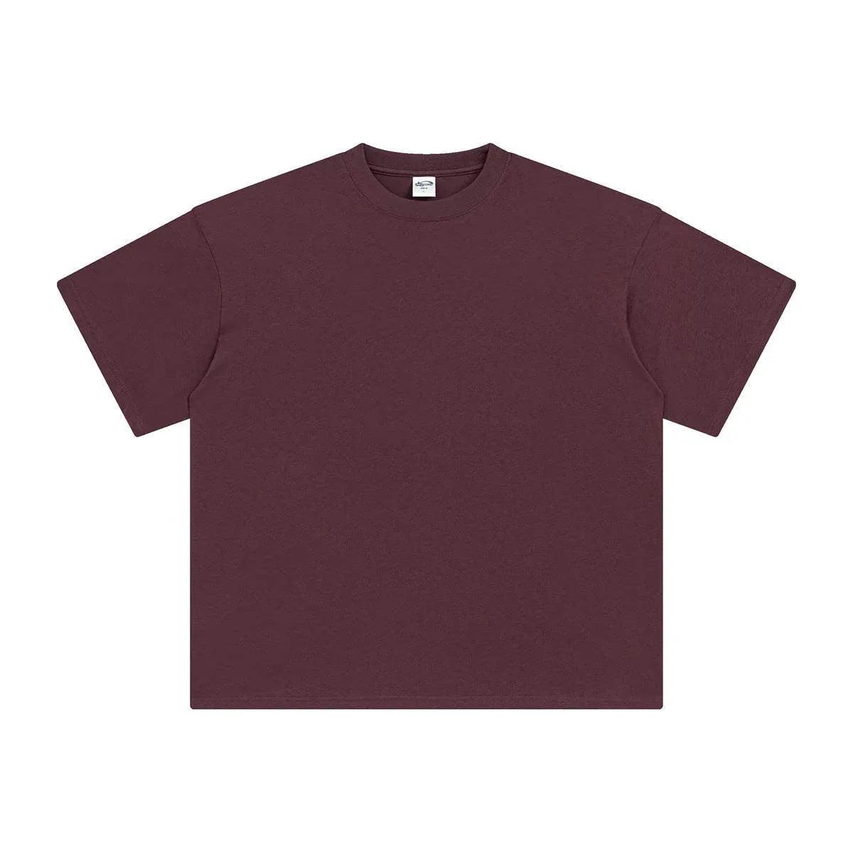 Short Sleeve Blank Solid Color T-shirt for both men and women Wine Red