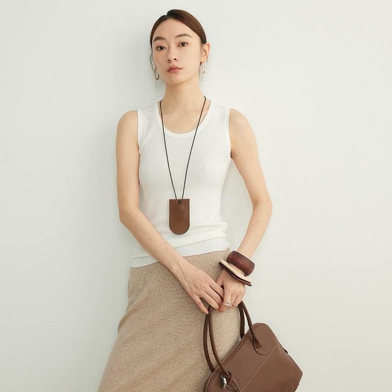 New Seamless Inner Low Collar Sleeveless Knitwear MuddyStock