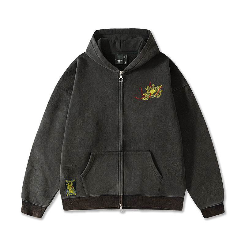 Autumn And Winter Fleece-lined Vintage Chinese Style Embroidered Hoodie MuddyStock