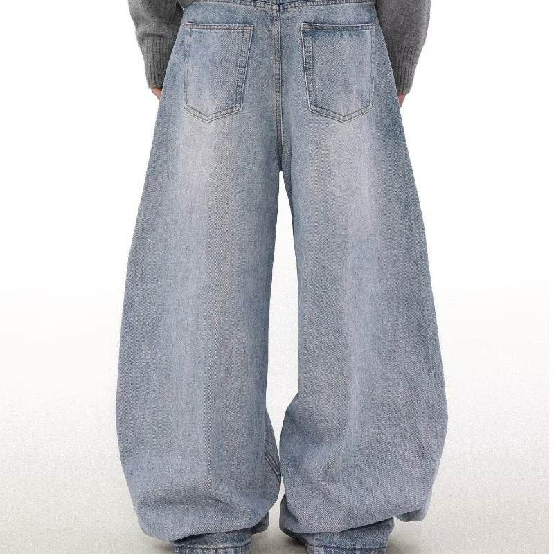 Retro Washed Distressed Straight Jeans For Men MuddyStock