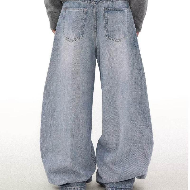 Retro Washed Distressed Straight Jeans For Men