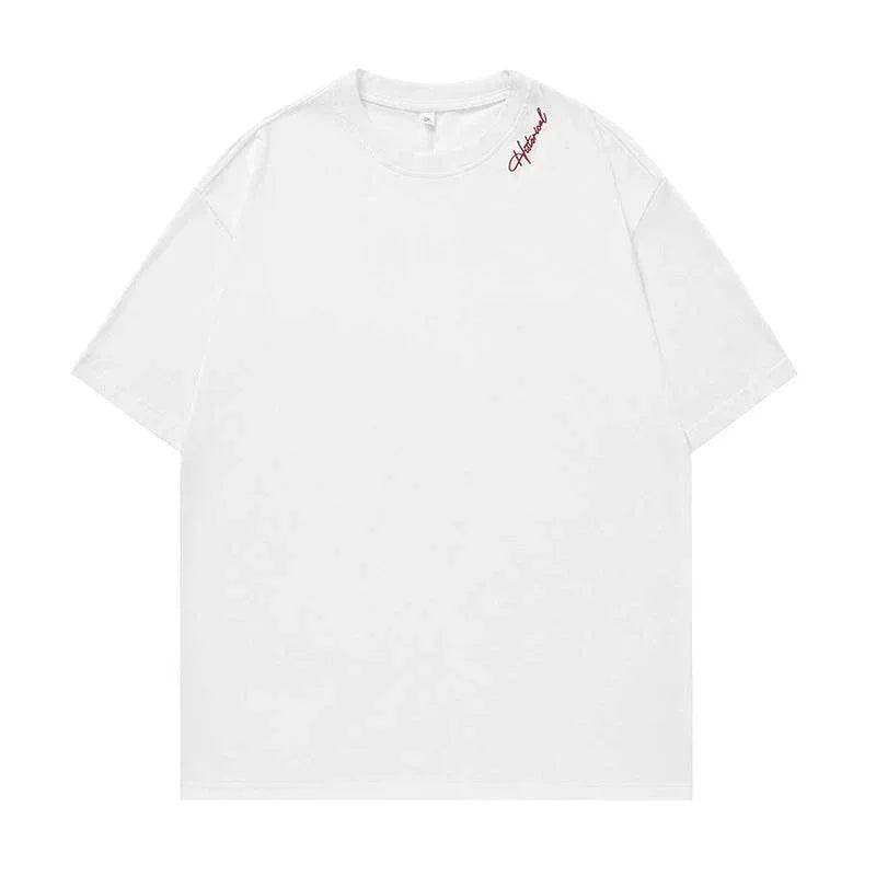Three-dimensional Patchwork Short-sleeved T-shirt Men's Summer New Loose White