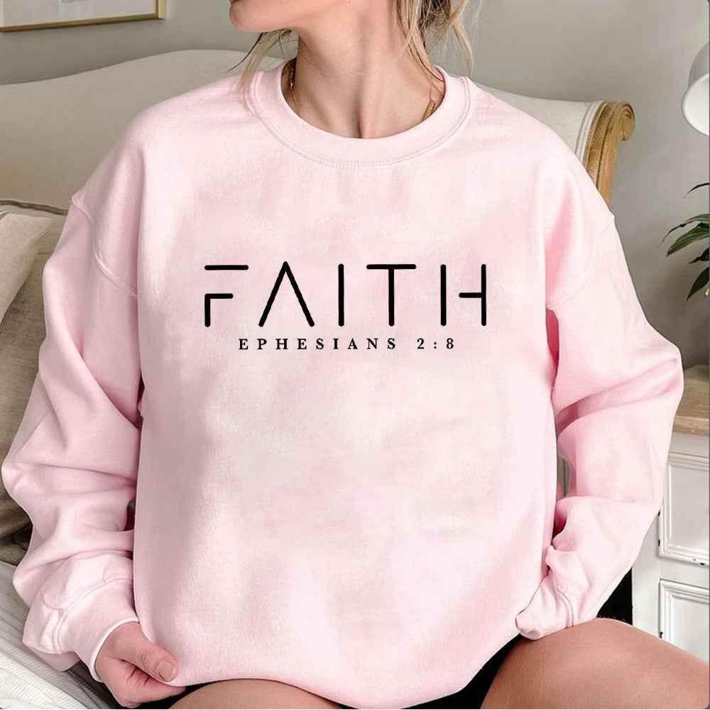 Trendy Faith Sweatshirt Bible Verse Shirt Christian Clothing Pink MuddyStock