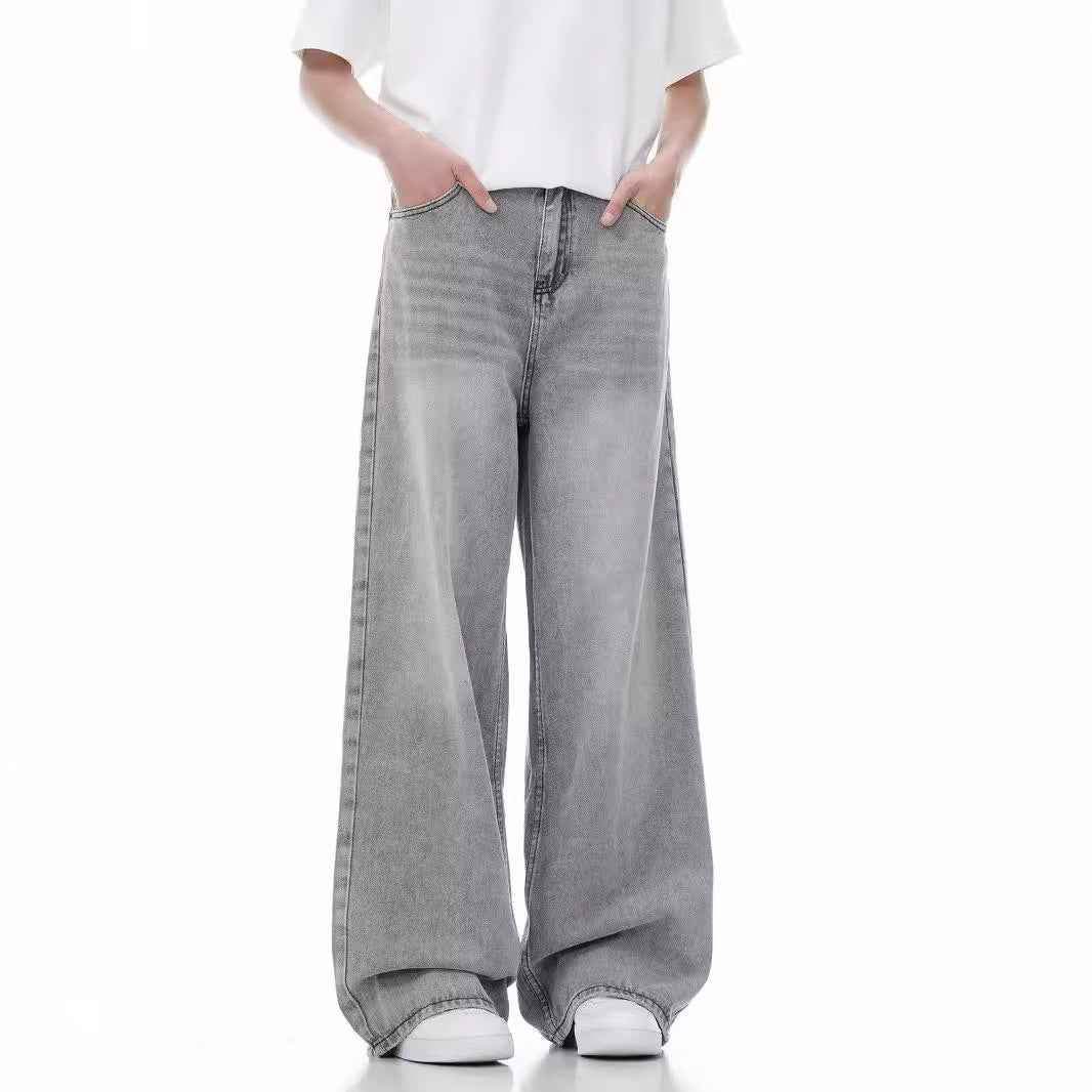 Loose Casual Wide Leg Straight Worn Jeans For Men And Women MuddyStock
