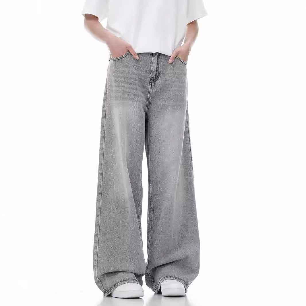 Loose Casual Wide Leg Straight Worn Jeans For Men And Women