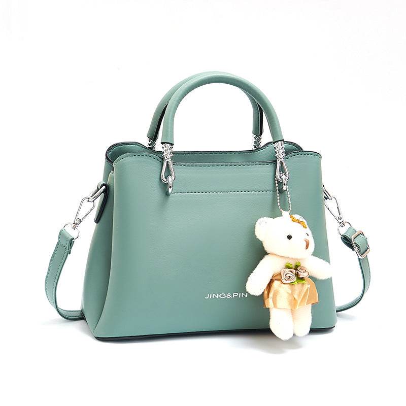 Handbag Shoulder Large Capacity Soft Leather Bear Pendant Women's Bag MuddyStock