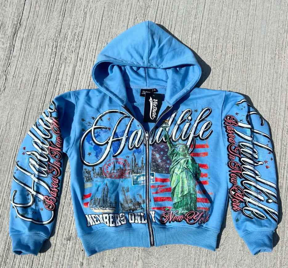 Streetwear American Retro Letter Hoodie For Men And Women | MuddyStock Originals Blue eprolo