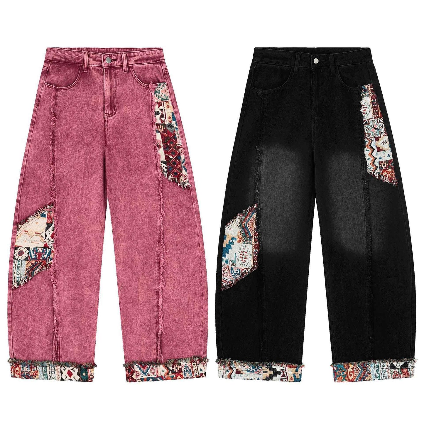 Retro Distressed Stitching Embroidered Jeans For Women | MuddyStock Originals MuddyStock
