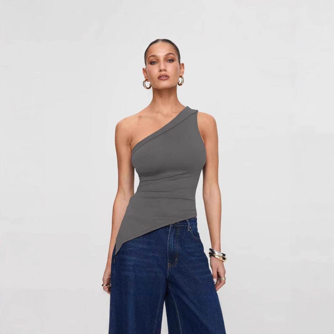 Women's Irregular Slit Design Top MuddyStock