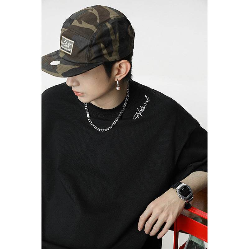 Three-dimensional Patchwork Short-sleeved T-shirt Men's Summer New Loose MuddyStock