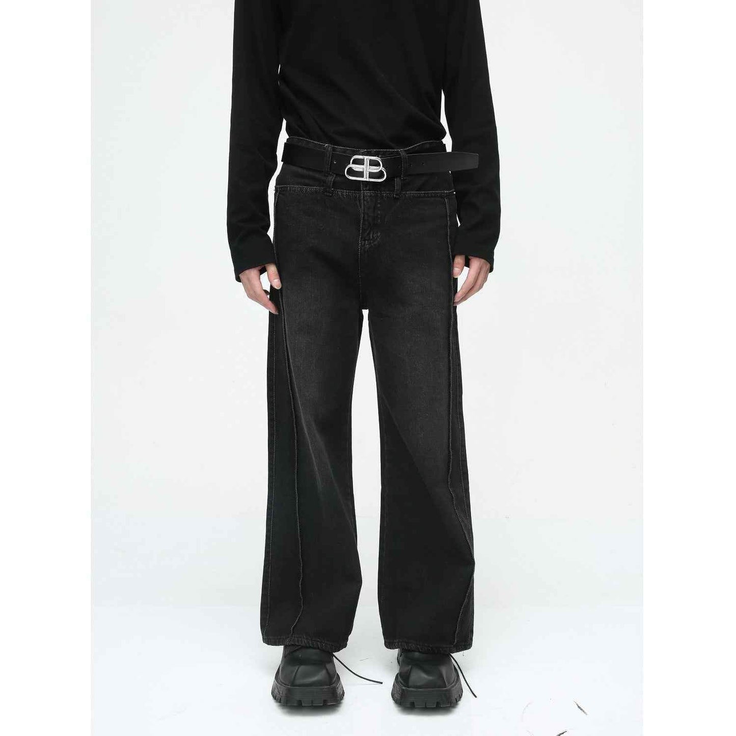 Men's American-style Retro Casual Worn Looking Washed-out Jeans MuddyStock
