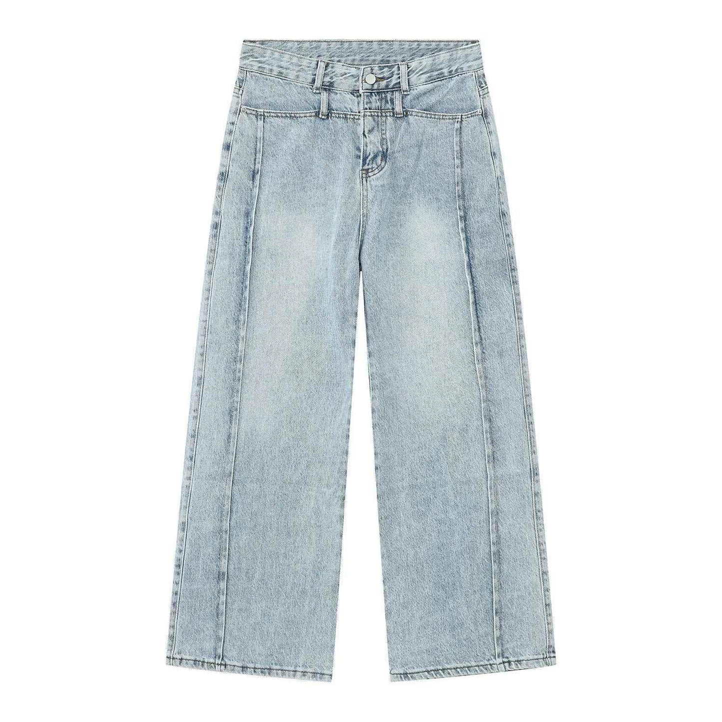 Men's American-style Retro Casual Worn Looking Washed-out Jeans Blue