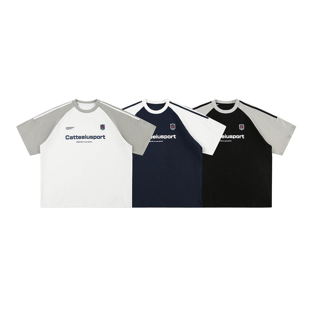 Heavy Cotton Short-sleeved Men's T-shirt Letter Printed Round Neck All-matching MuddyStock