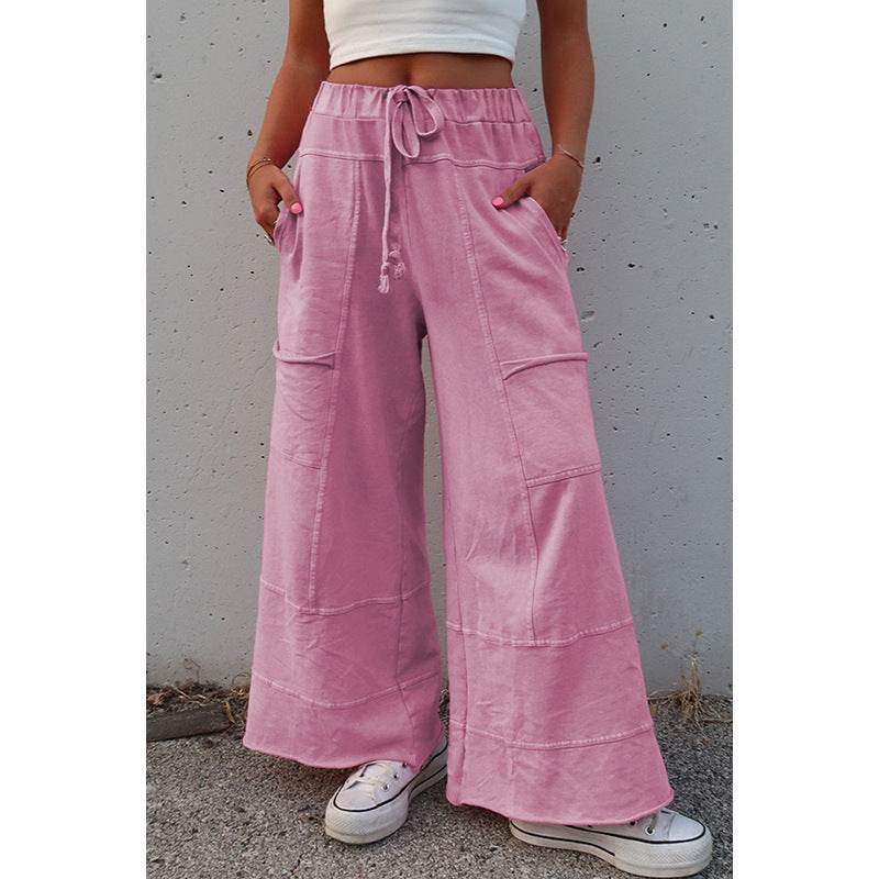 Pure Color Washed Multi-pocket Slacks MuddyStock