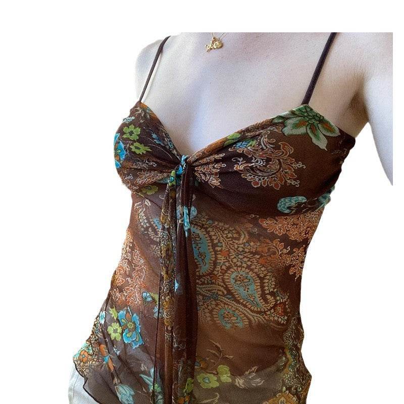 Retro V-neck Small Sling For Women MuddyStock