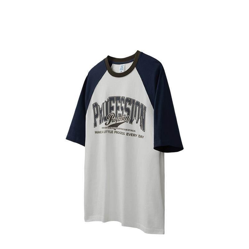 Fashion Letter Print T-shirt For Men And Women White Marble