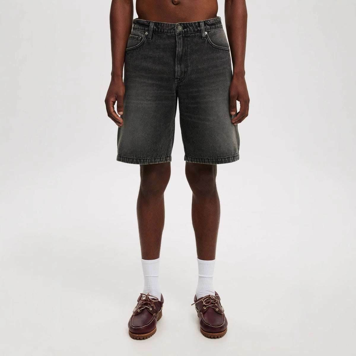 Men's Loose All-matching Jeans Middle Pants Gray MuddyStock