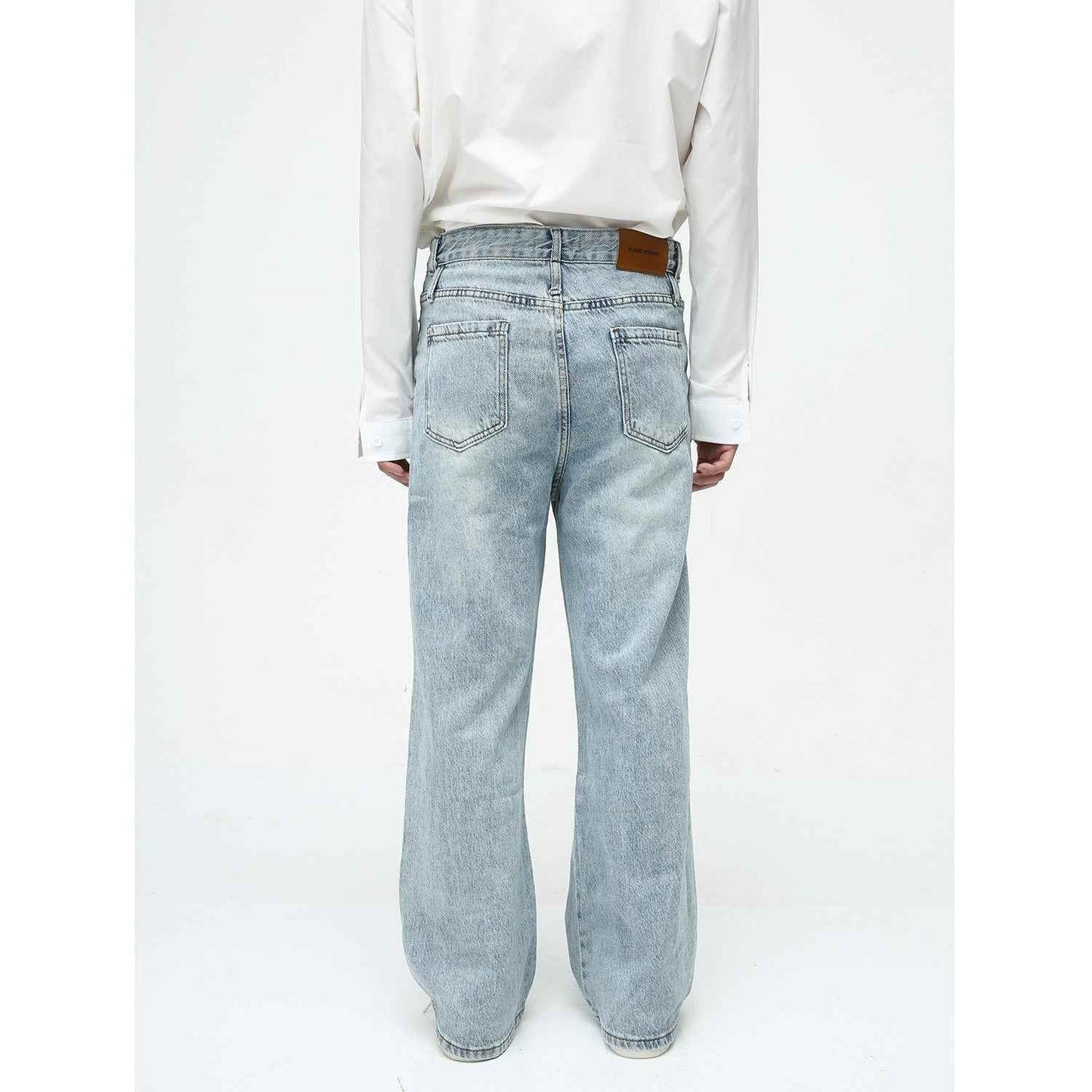 Men's American-style Retro Casual Worn Looking Washed-out Jeans MuddyStock