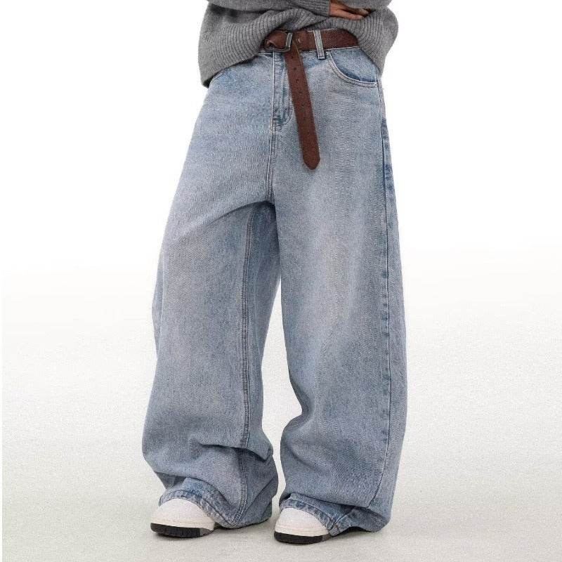Retro Washed Distressed Straight Jeans For Men MuddyStock
