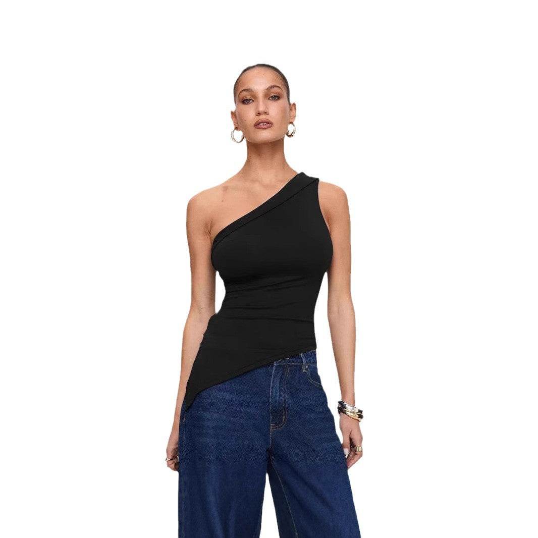 Women's Irregular Slit Design Top MuddyStock