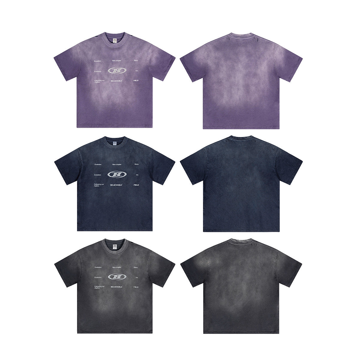 Retro Washed Round Neck Short Sleeve Men And Women
