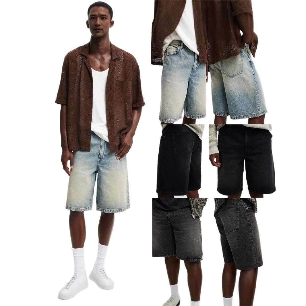 Men's Loose All-matching Jeans Middle Pants MuddyStock