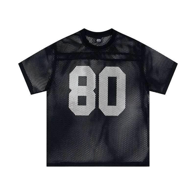 Sports And Leisure Jersey Letter Printing Simple Short Sleeve For Men And Women XC6946 Black