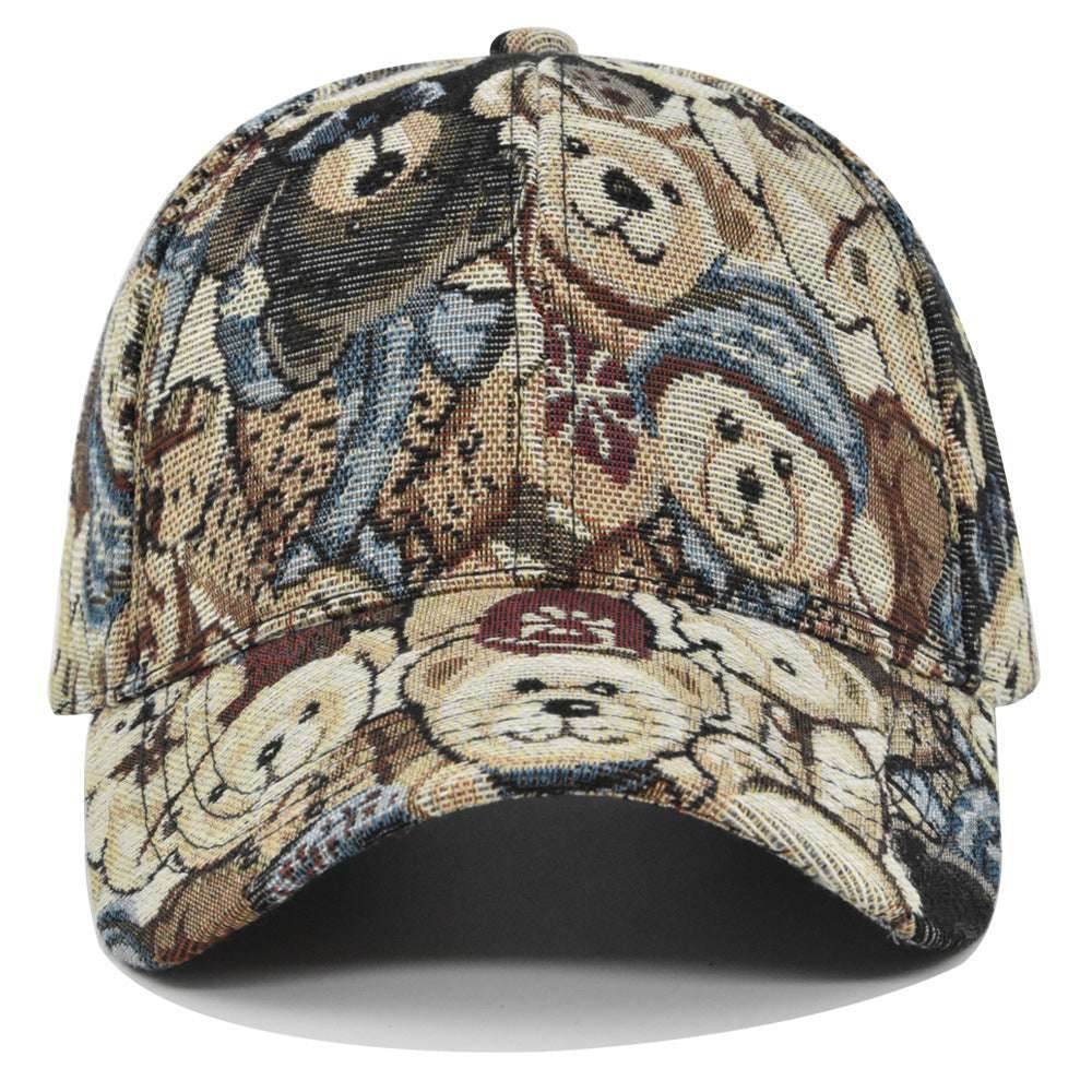 Korean Version Of Bear Baseball Cap Dog Printed Casual MuddyStock