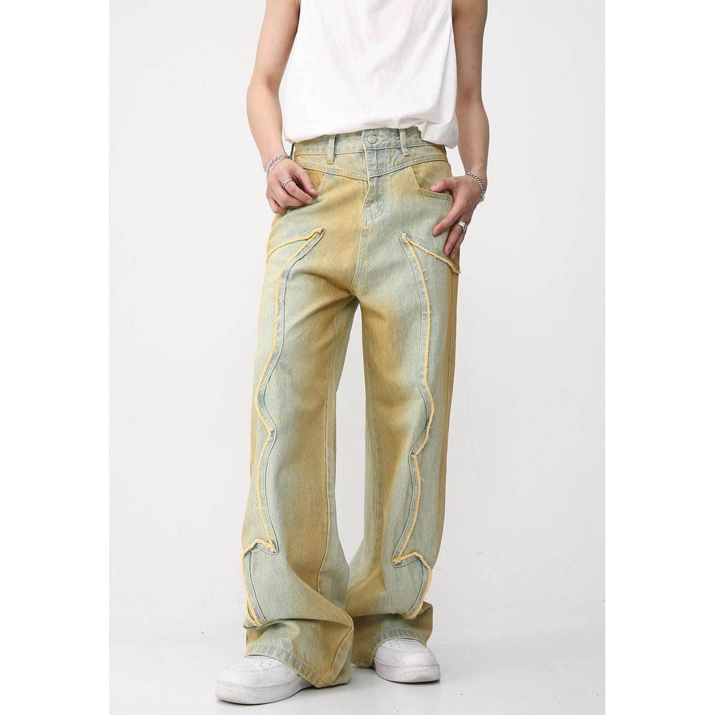 New High Street Retro Loose Distressed Popular Loose Jeans MuddyStock