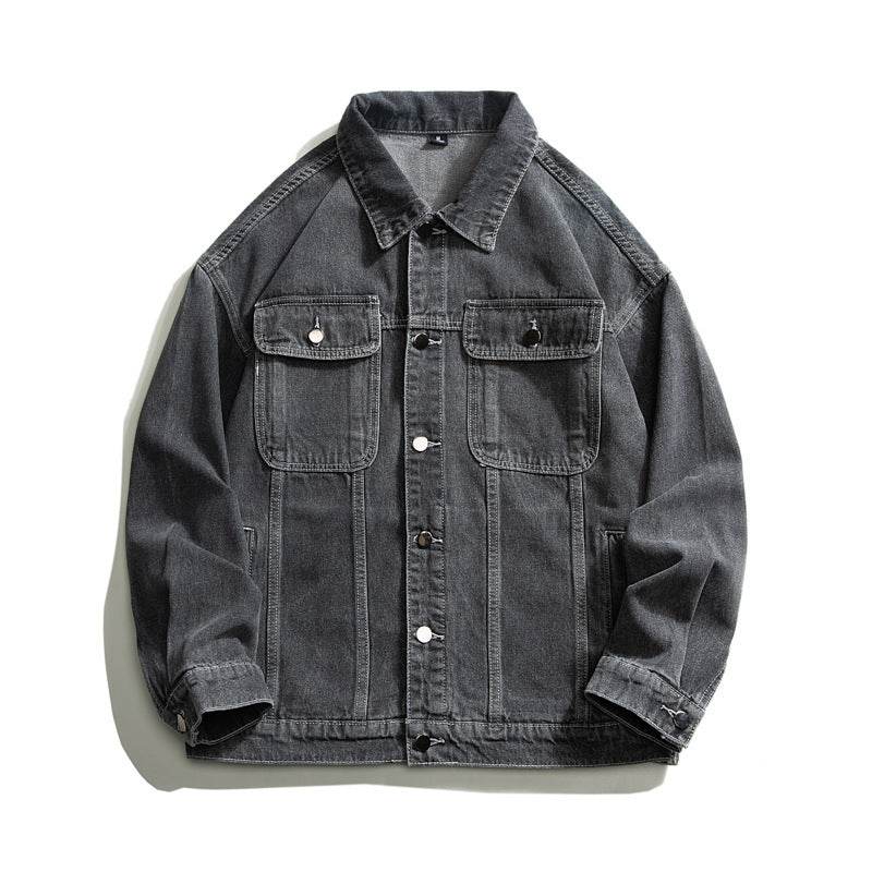 Fashion American Vintage Denim Jacket Men 2203 Black And Gray MuddyStock